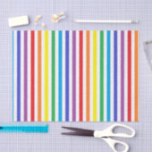 縦の虹および白のストライプ 薄葉紙 (クラフト)