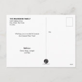 縦の赤いクリスマスフォトコラージュ シーズンポストカード (裏面)