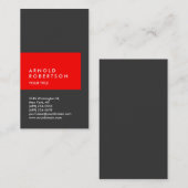 縦の赤いグレーの傾向プロフェッショナル名刺 名刺 (正面/裏面)