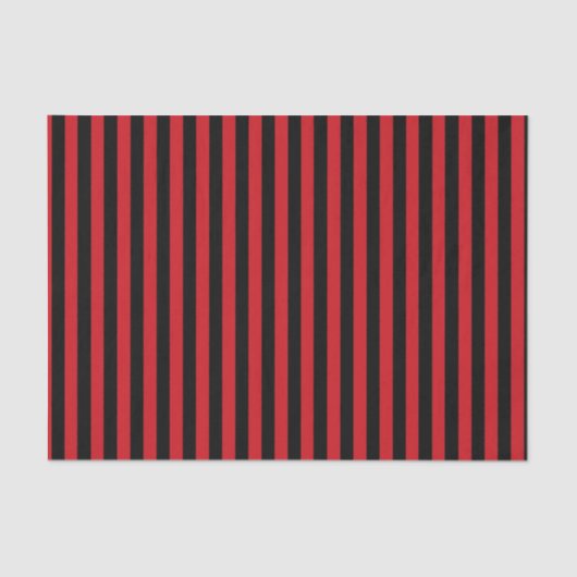 縦の赤くおよび黒いストライプ 薄葉紙 (正面)