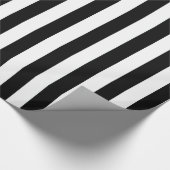 縦の黒いクラシックは縞で飾ります ラッピングペーパー (角)