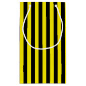 縦の黒くおよび黄色のストライプ スモールペーパーバッグ (裏面)