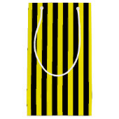 縦の黒くおよび黄色のストライプ スモールペーパーバッグ (正面)