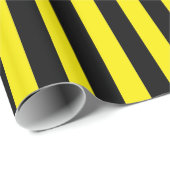縦の黒くおよび黄色のストライプ ラッピングペーパー (ロールコーナー)