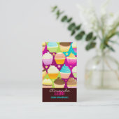 縦カラフルなカップケーキ 名刺 (スタンド正面)