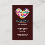 縦カラフルなカップケーキ 名刺 (裏面)