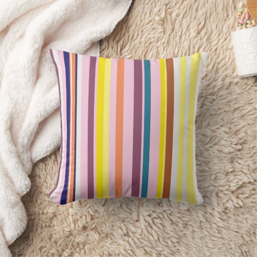 縦カラフル型ストライプクッション クッション (ブランケット)
