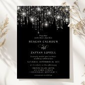 縦カーテン ストリング ライト エレガント ブラック 招待状