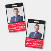 縦シンポジウムバッジ（赤、白、黒） バッジ (正面＆裏面)