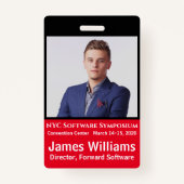 縦シンポジウムバッジ（赤、白、黒） バッジ (裏面)