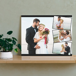 縦ジグザグモザイクの結婚式フォトコラージュ キャンバスプリント