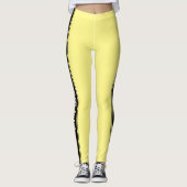 縦ストライプ型文字デザインスポーツパンツ レギンス (正面)