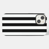 縦ストライプ 黒と白のストライプ iPhoneケース (裏面横)