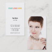 縦ビジネスロゴカスタムなプロダクト写真 名刺 (正面/裏面)