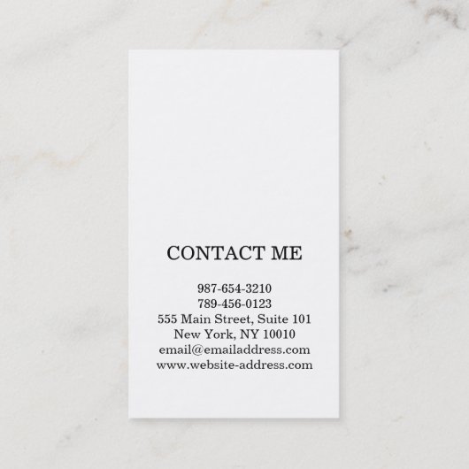 縦フェイクな金ゴールドの白黒ストライプ 名刺 (裏面)