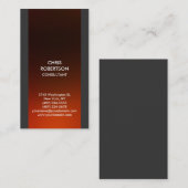 縦ブラウン赤オレンジグレーの名刺 名刺 (正面/裏面)