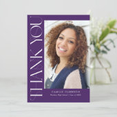 縦モダンエレガント3枚の写真の卒業 サンキューカード (スタンド正面)