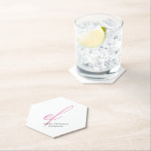 縦モダンピンク灰色の白の巨大モノグラム ペーパーコースター (インサイチュ)