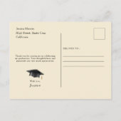 縦モダン写真卒業 ポストカード (裏面)