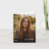 縦モダン型写真卒業ありがとう ノートカード (正面)