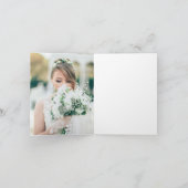 縦モダン2枚結婚の写空白の真 サンキューカード (内部)