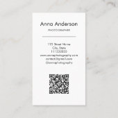 縦写モダン真QRコードフォトグラファー 名刺 (裏面)