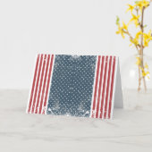 縦向きのアメリカ国旗 カード (黄色い花)