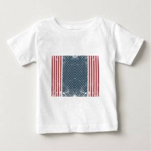 縦向きのアメリカ国旗 ベビーTシャツ