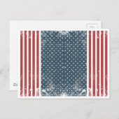 縦向きのアメリカ国旗 ポストカード (正面/裏面)