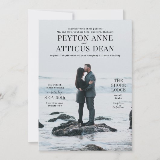 縦向きの写真 ウェディング 招待状 (正面)