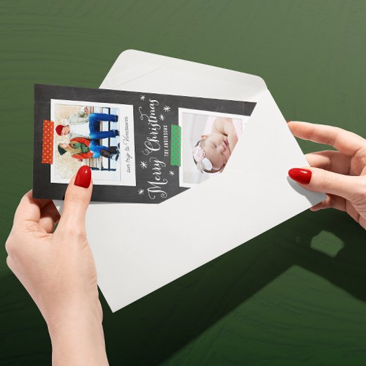 縦向き和紙テープと黒板フォトカード シーズンカード