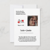 縦向モダンきエレガントにパーソナライズ日付を保存 招待状 (裏面)