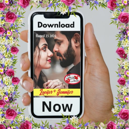 縦向モダンきエレガントにパーソナライズ日付を保存 招待状