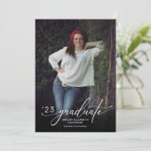 縦向モダンき写真の卒業スクリプト 招待状 (スタンド正面)