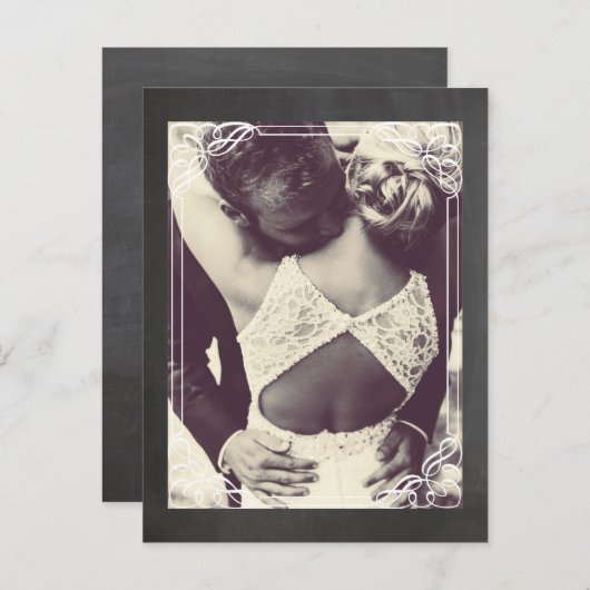 縦型のテンプレートカップル画像 案内ポストカード (正面/裏面)