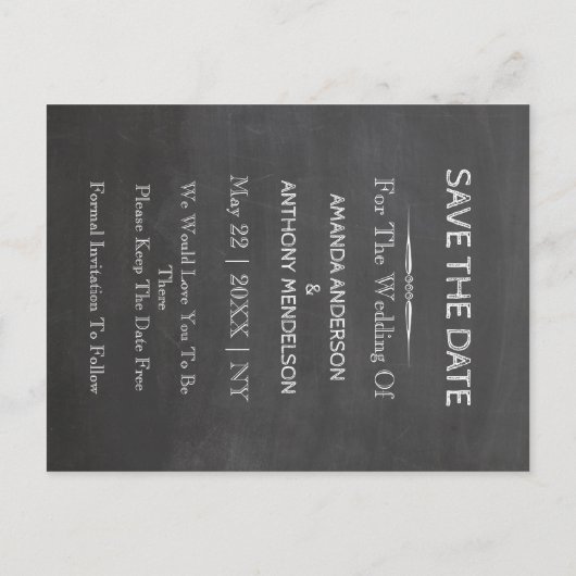 縦型のテンプレートカップル画像 案内ポストカード (裏面)