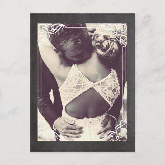 縦型のテンプレートカップル画像 案内ポストカード (正面)