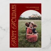 縦型のフォトアーチ 箔シーズンカード (正面)