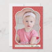 縦型の伝統的な写真フレームのホリデーカード 招待状 (正面)