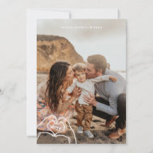 縦型の年賀状5枚の写真のグリーティングカード