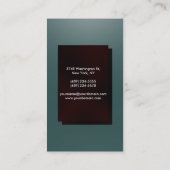 縦型の濃い石板グレー赤の名刺 名刺 (裏面)