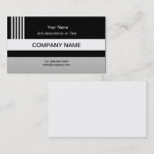 縦型の白黒のストライプ 名刺 (正面/裏面)