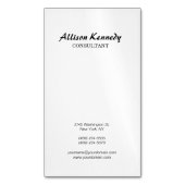 縦型の白黒ブラシスクリプト マグネット名刺 (正面縦)