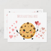 縦型の笑顔クッキー先生サンキューカード ポストカード (正面/裏面)