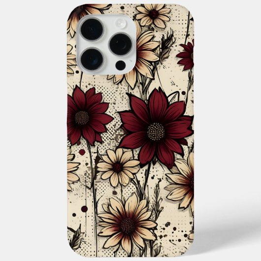 縦型の花のエレガンス Case-Mate iPhoneケース (裏面)