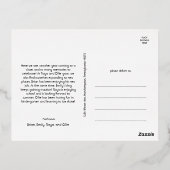 縦型はっきりした写モダン真メリークリスマス金ゴールド 箔シーズンポストカード (裏面)