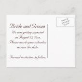 縦型ひまわり夏の結婚式の日付を保存 案内ポストカード (裏面)