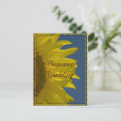 縦型ひまわり夏の結婚式の日付を保存 案内ポストカード (スタンド正面)