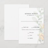 縦型ひまわり結婚式RSVP 出欠カード (正面/裏面)