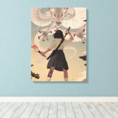 縦型アニメガールズプレミアムキャンバスプリント（光沢） キャンバスプリント (インサイチュ (ウッドフロア))